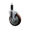 Service Caster 5'' Maroon Poly Swivel 1-1/8'' Expanding Stem Caster with Brake SCC-EX20S514-PPUB-MRN-TLB-118 - alternate 1